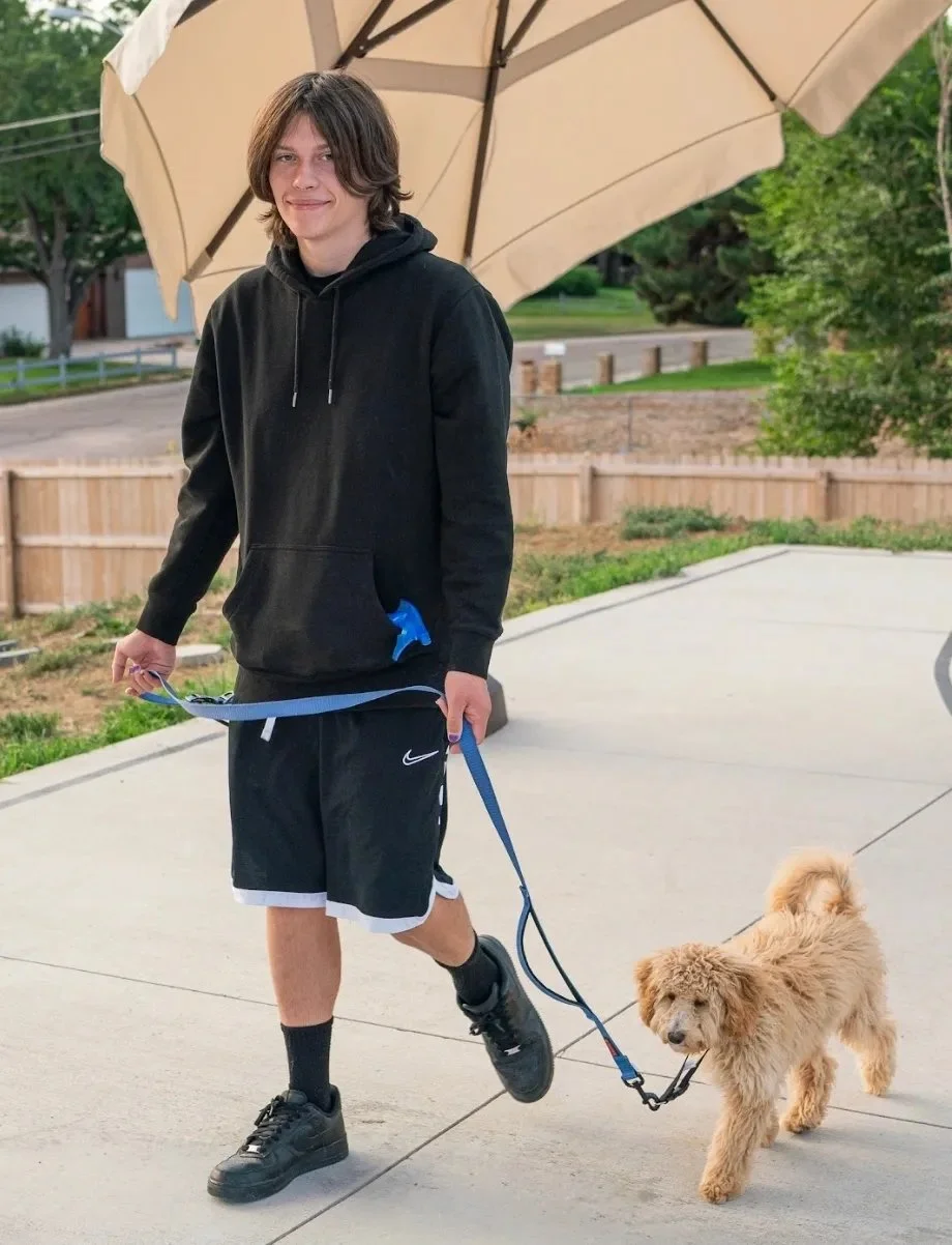 Billy Rager-Van Noy and his dog