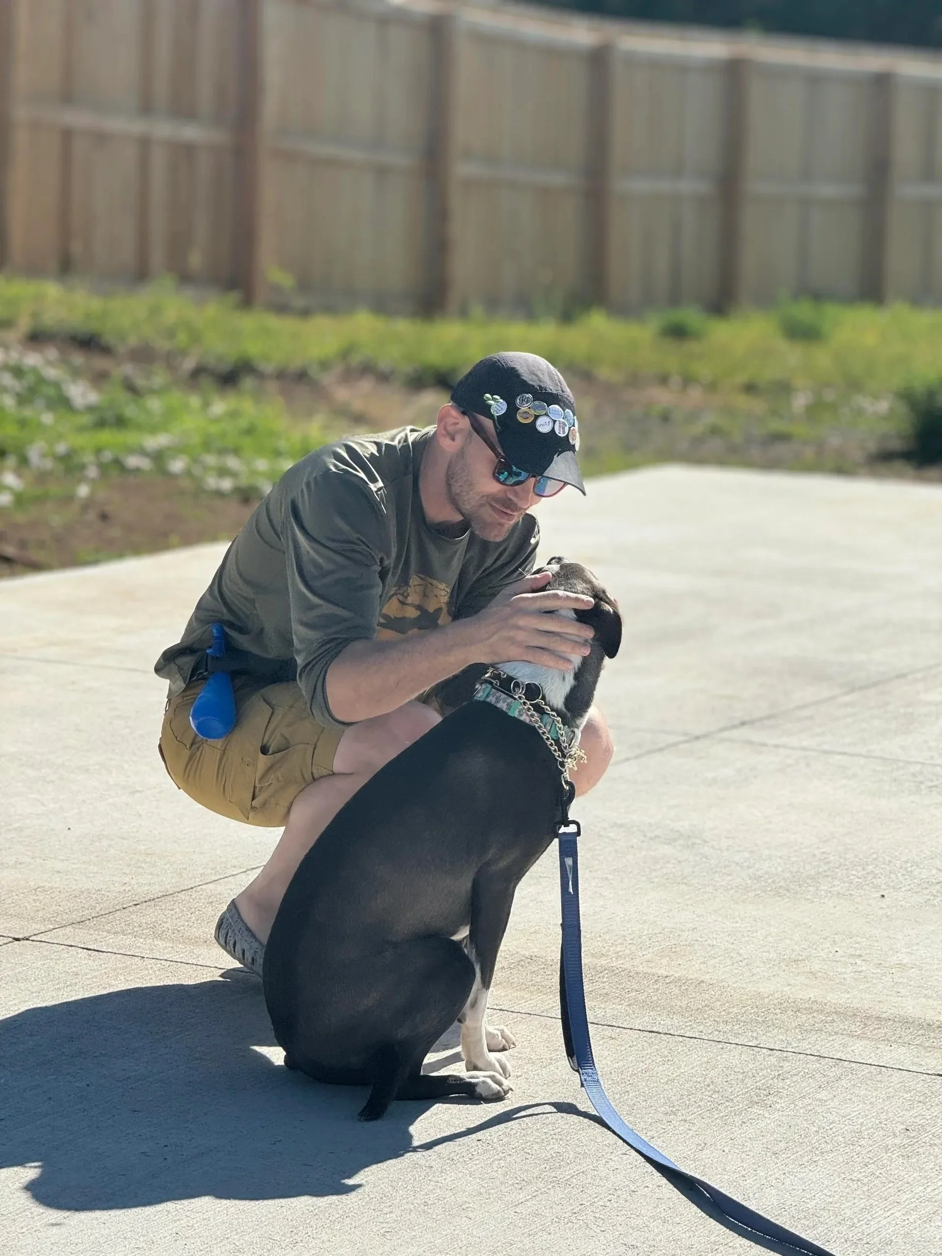 Tyler Mills and his dog