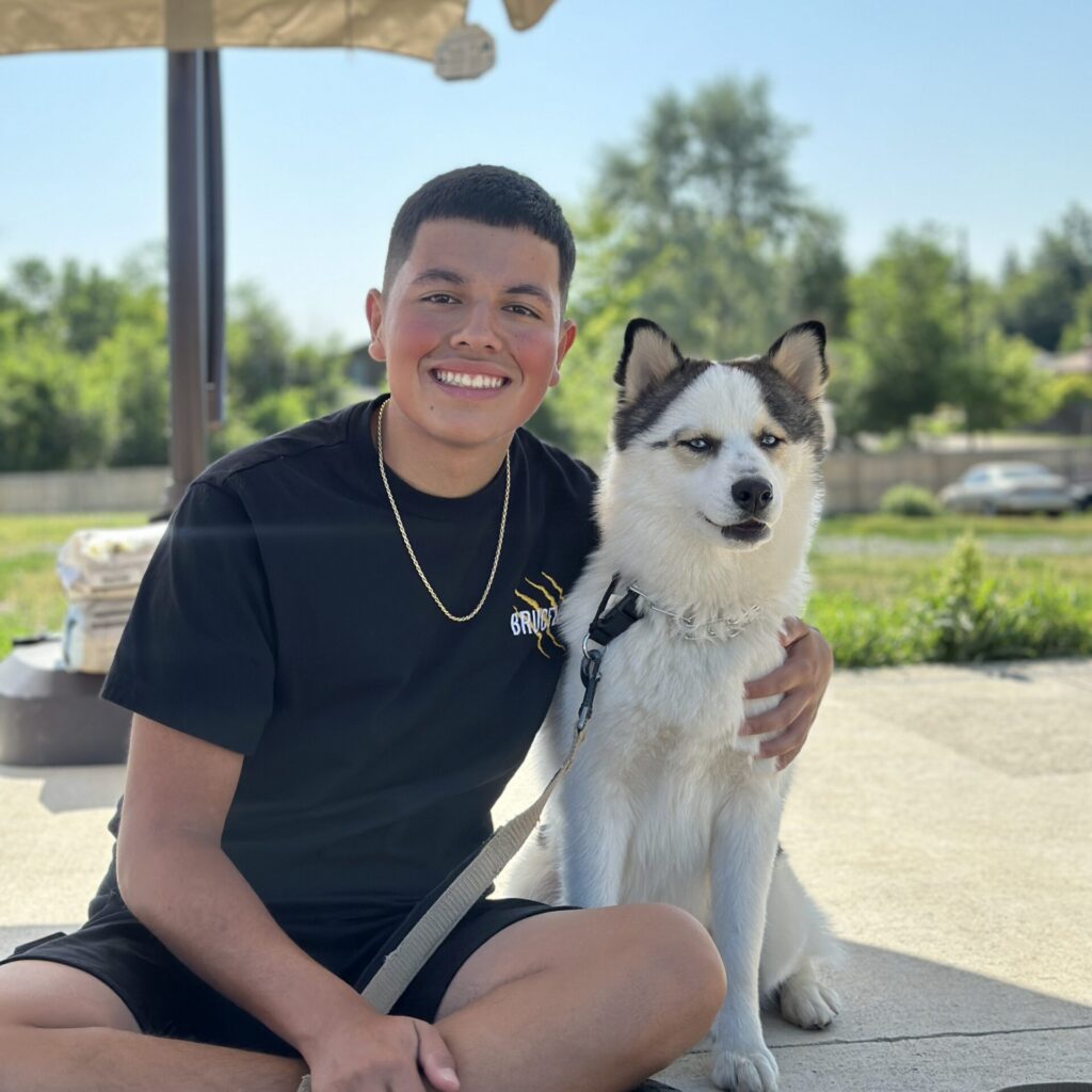 dog trainer outside yard